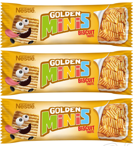 24 GOLDEN MINIS Biscuit Taste Breakfast Cereal Bars Snacks Sweets 25g 0.88oz