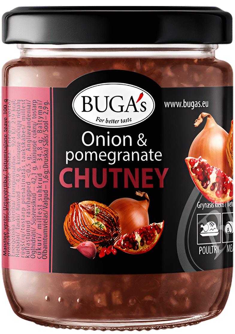 BUGA'S CARAMELIZED ONION & POMEGRANATE Chutney Sauce 170g 6oz