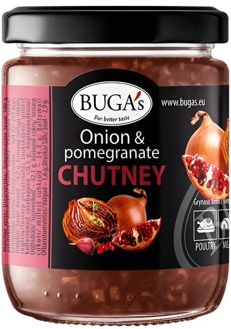 BUGA'S CARAMELIZED ONION & POMEGRANATE Chutney Sauce 170g 6oz