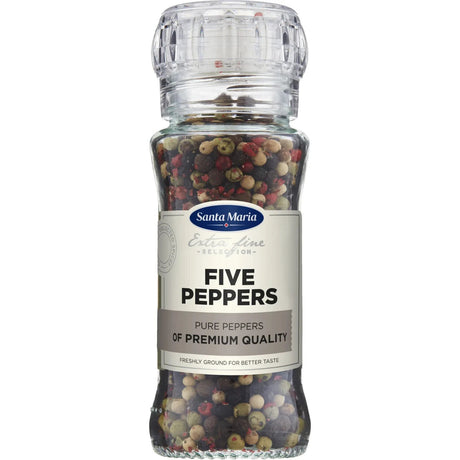 SANTA MARIA FIVE PEPPERS Grinder Premium Quality Spices Seasoning 60g 2.1oz