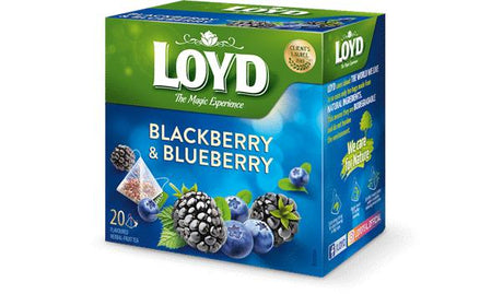 6 LOYD BLACKBERRY & BLUEBERRY Flavor Fruit Tea Boxes (120 servings)