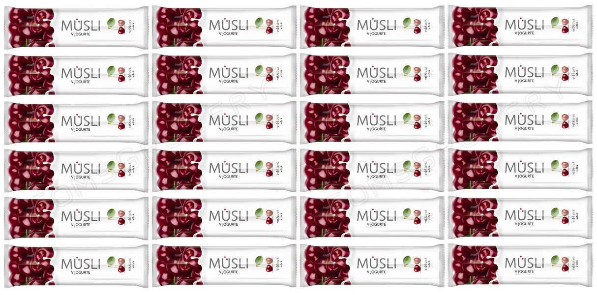 24 TEKMAR MUSLI Cherry & Yogurt Breakfast Cereal Bars Snacks Treats 30g 1.05oz