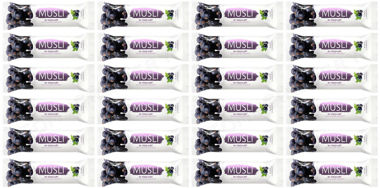 24 TEKMAR MUSLI Blackcurrant & Yogurt Breakfast Cereal Bars Snacks 30g 1.05oz