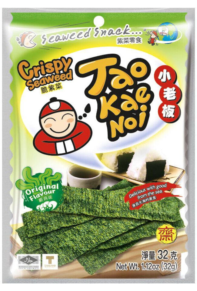 TAOKAENOI Crispy Seaweed Snack Original Flavor Asian Treats 32g 1.12oz