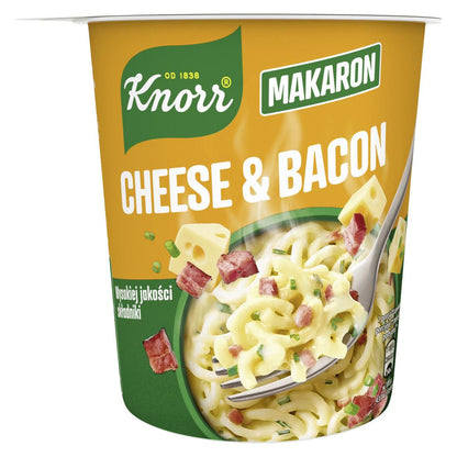 4 KNORR CHEESE & BACON Flavor Noodle Buckets Instant Quick Prep Meal 71g 2.5oz