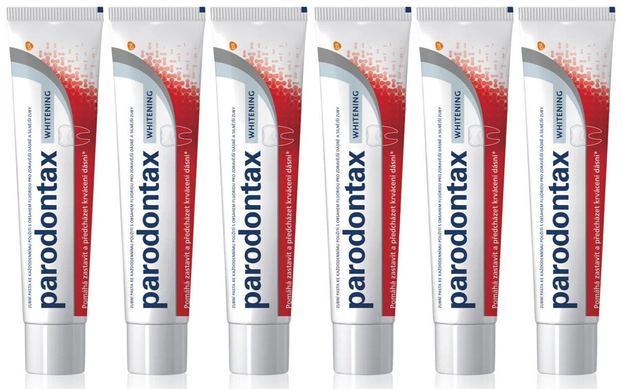 6 PARODONTAX WHITENING Daily Toothpaste Helps Stop Bleeding Gums 75ml