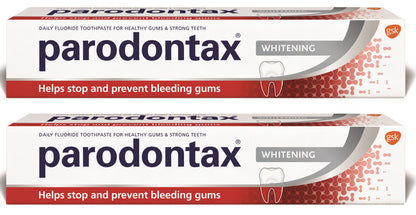 6 PARODONTAX WHITENING Daily Toothpaste Helps Stop Bleeding Gums 75ml