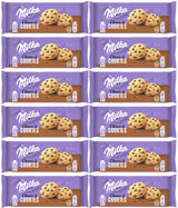 12 MILKA CHOCO COOKIES Crunchy Biscuits with Alpine Milk Chocolate Bits 135g