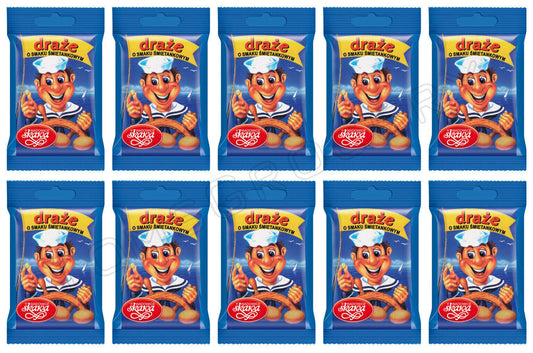 10 SKAWA SAILOR Dragee Bags White Chocolate Balls Sweet Cream Candy Treats 70g