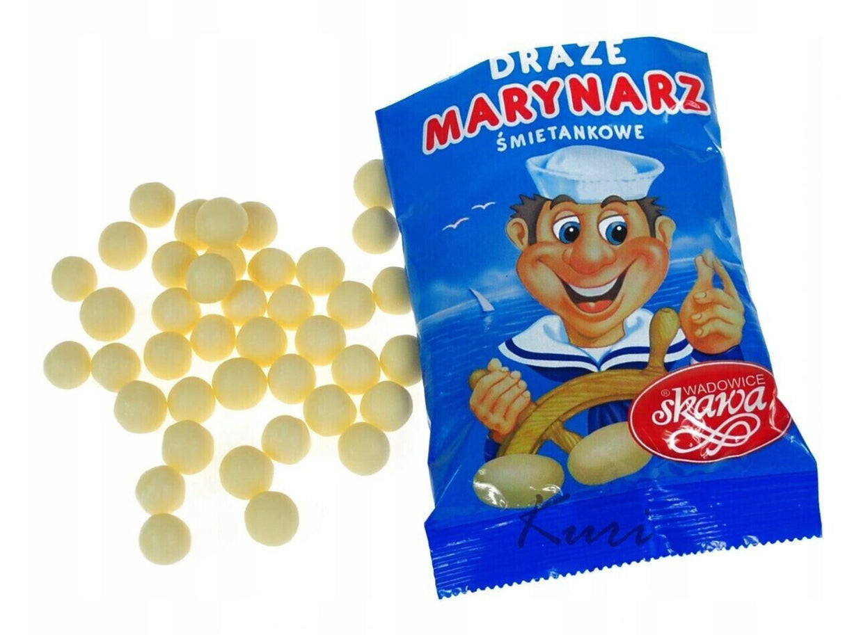 10 SKAWA SAILOR Dragee Bags White Chocolate Balls Sweet Cream Candy Treats 70g