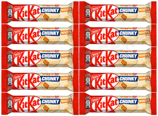 10 KITKAT CHUNKY WHITE Chocolate Bars European Sweets Snacks Candy 40g 1.4oz