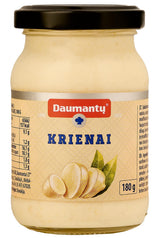Daumantu White Horseradish Cream Medium Hot Perfect for Meat Dishes 180g 6.35oz
