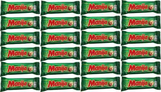 24 MANIJA Milk Chocolate Bars with Hazelnut & Rice Crisps Party Sweets 50g 1.8oz
