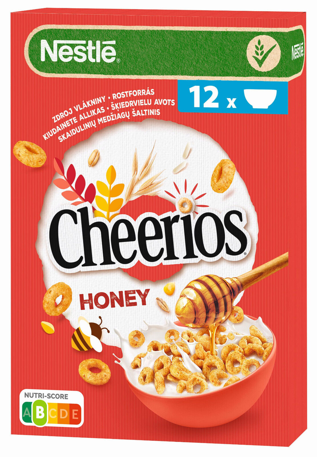 NESTLE HONEY CHEERIOS Wholegrain Breakfast Cereal Box 375g 13.2oz