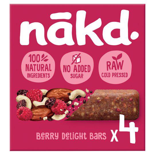 NAKD. Berry Delight Flavor 100% Natural Cereal Bars 140g