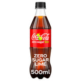COCA COLA LIME Zero Sugar Soft Drink Lemonade Soda Bottles 3 x 500ml