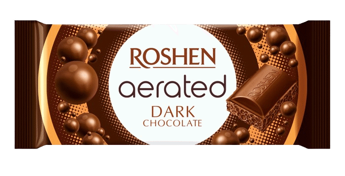 ROSHEN AERATED Dark Chocolate Bar 80g 2.8oz