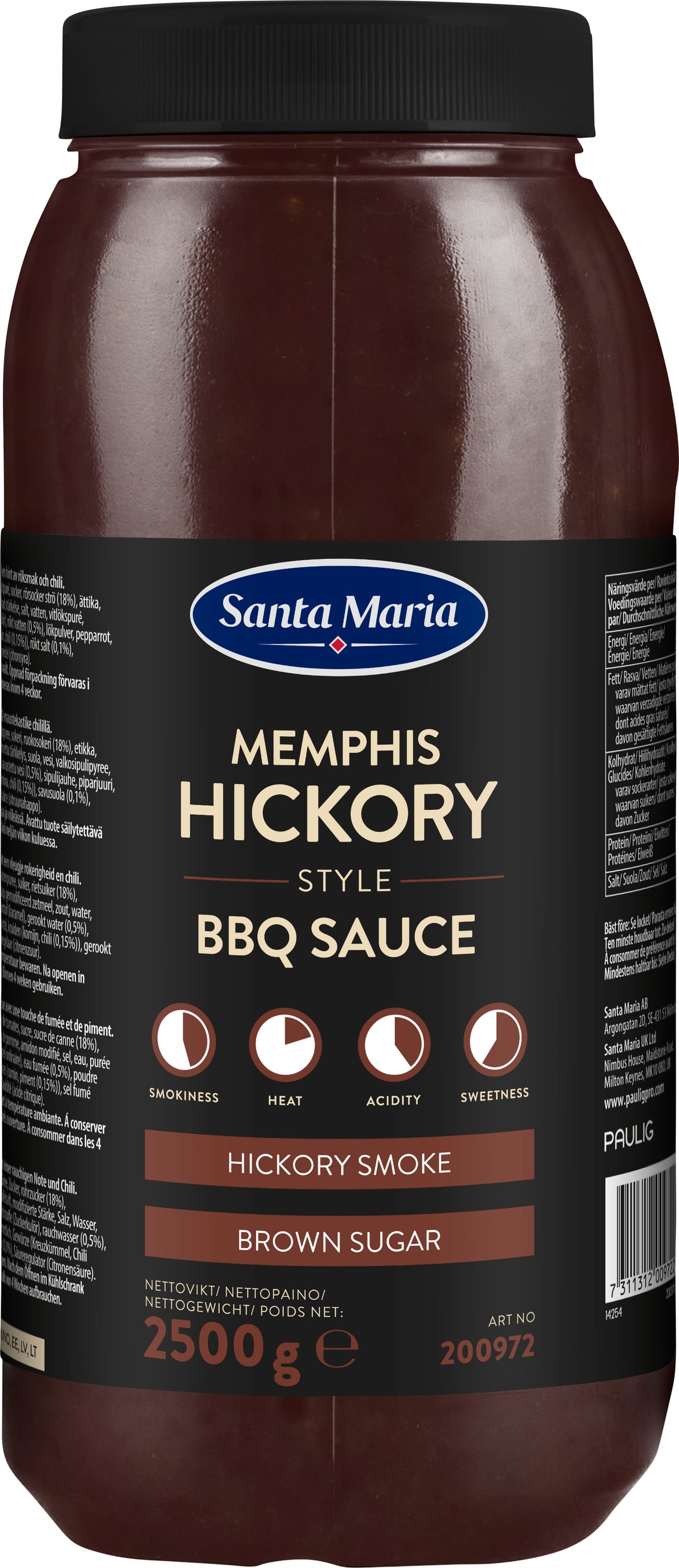 SANTA MARIA MEMPHIS HICKORY BBQ Sauce 2.5kg