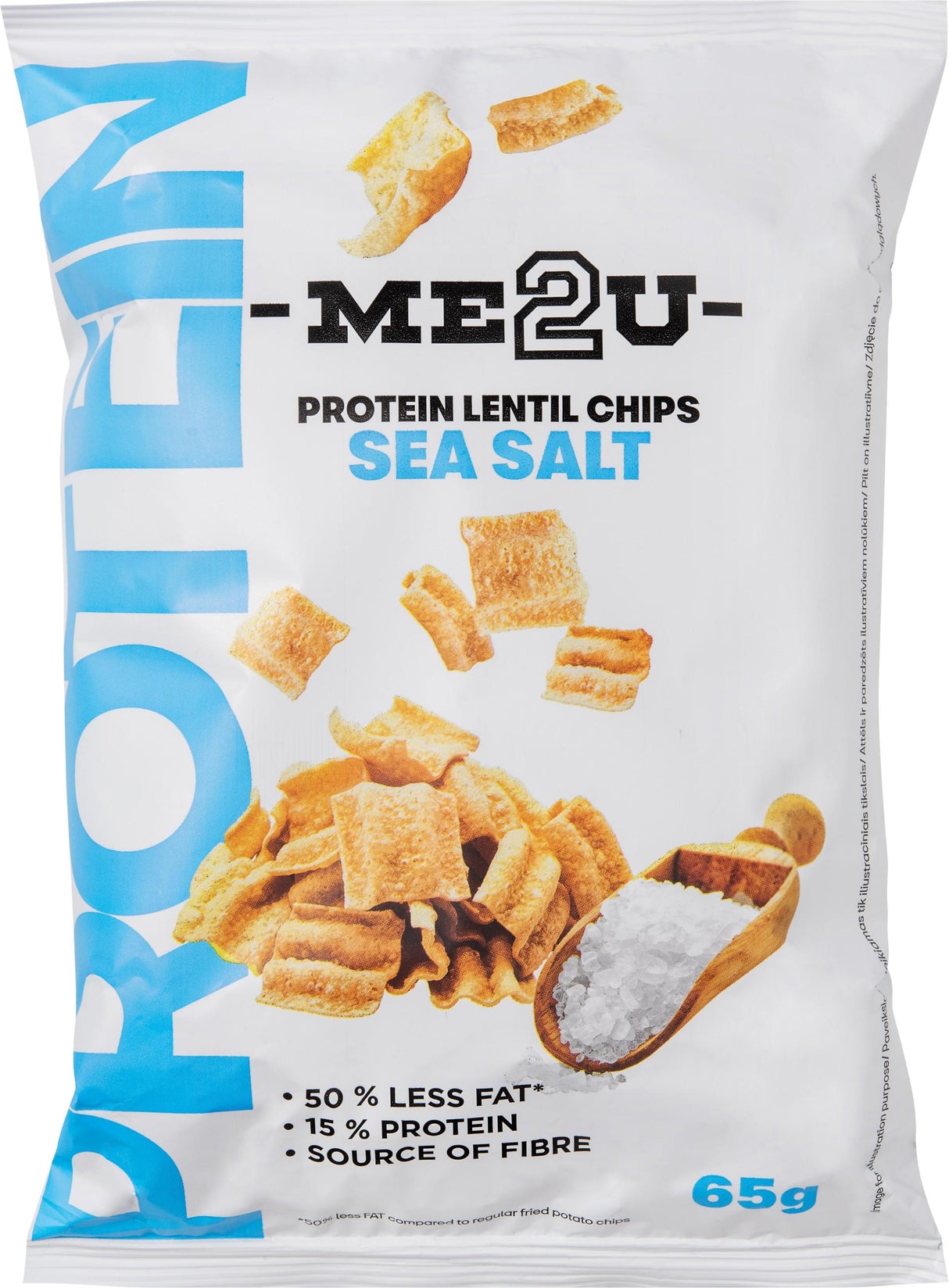 ME2U Protein Lentil Chips with Sea Salt 65g