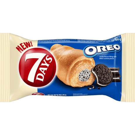 7DAYS Croissant with Oreo Cookie Flavor Filling 12 x 60g