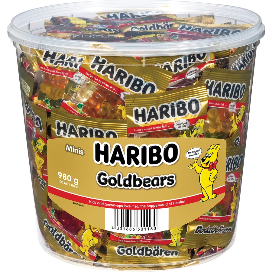 HARIBO GOLDBEARS MINI Share Size Tube Gummi Candies 980g
