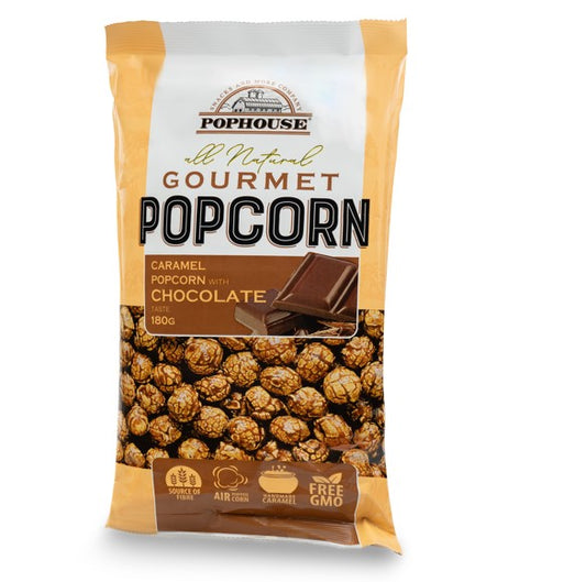 POPHOUSE Gourmet Popcorn with Chocolate & Caramel 180g