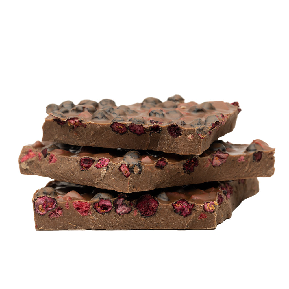 RUTA Chocolate Saturn Round Chocolate Bar with Raspberries & Blueberries 300g