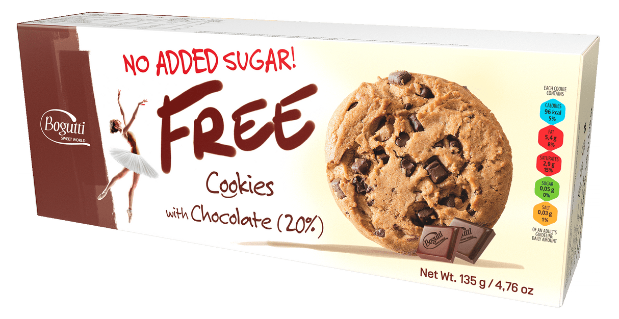 BOGUTTI FREE Cookies with Chocolate 135g