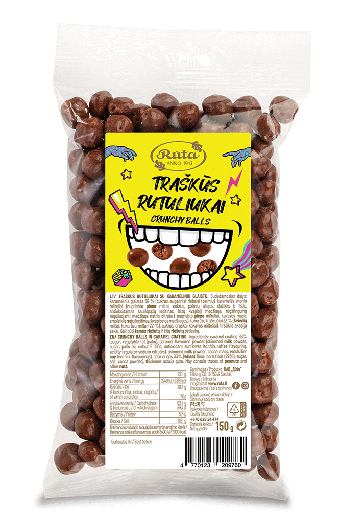 RUTA Crunchy Caramel Balls Dragee Candy 150g