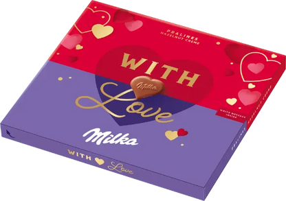 MILKA WITH LOVE Heart Shaped Chocolate Pralines Sweets Gift Box 110g 3.88oz