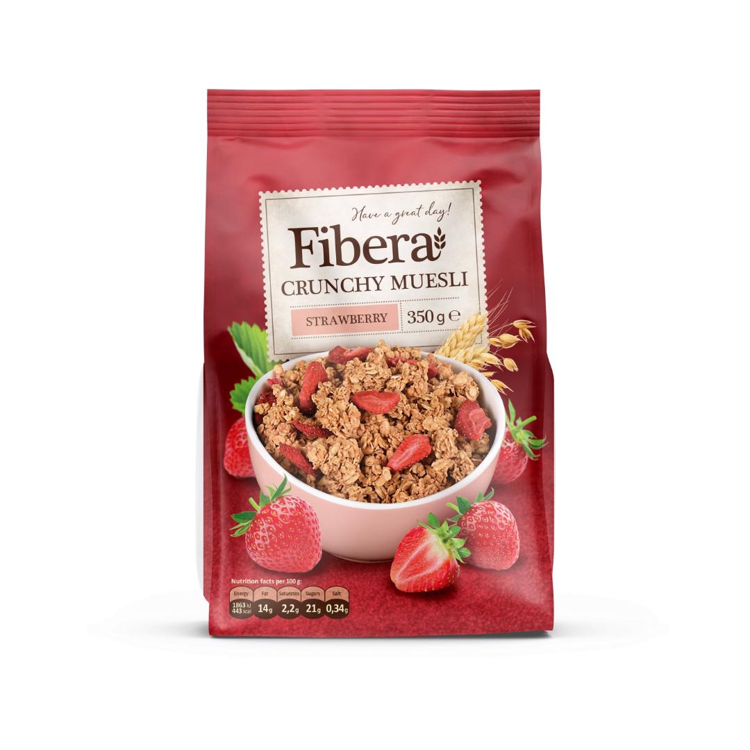 FIBERA CRUNCHY MUESLI with Strawberry 350g