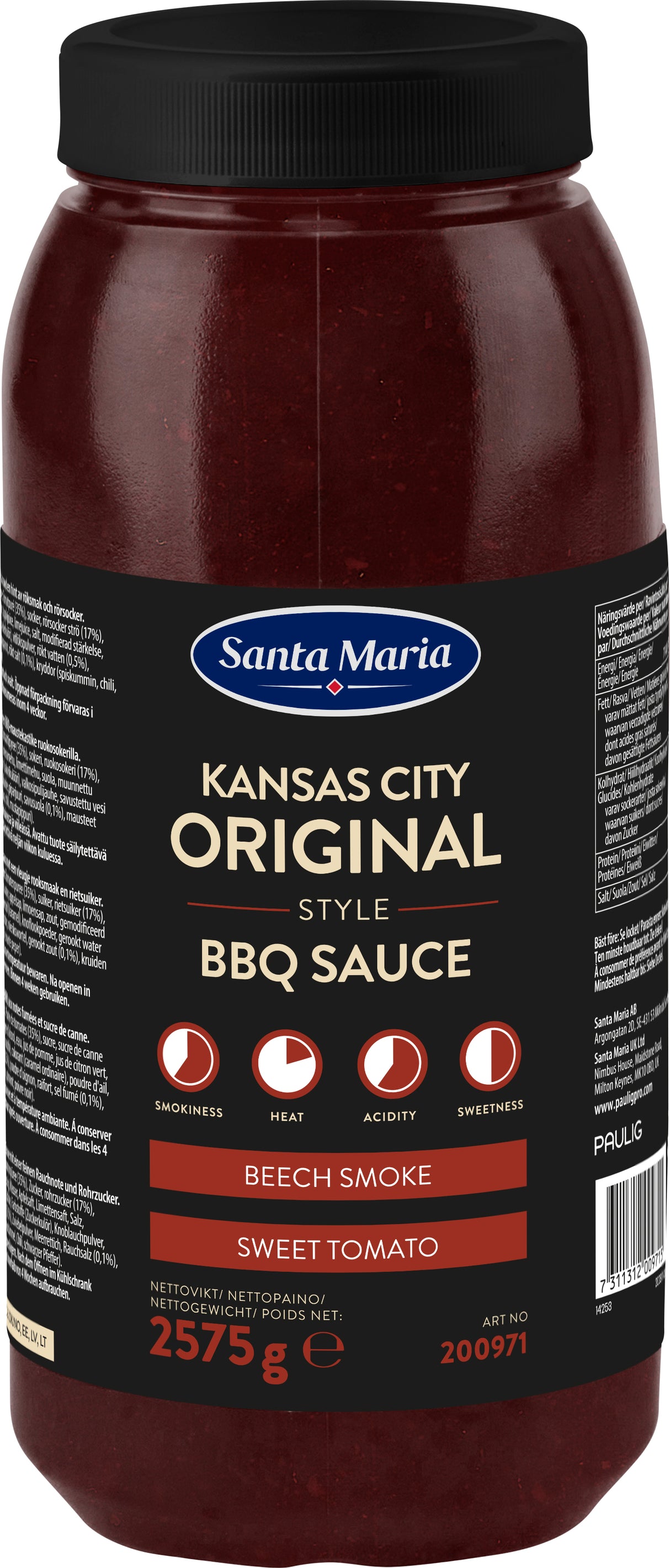 SANTA MARIA KANSAS CITY ORIGINAL BBQ Sauce 2.5kg