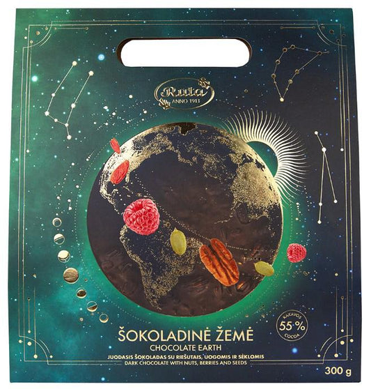 RUTA CHOCOLATE EARTH Round Dark Chocolate Bar with Nuts & Berries 300g 10.5oz