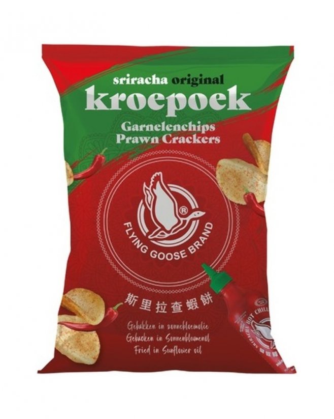 FLYING GOOSE Sriracha Original Flavor Prawn Crackers Puffed Snacks 80g