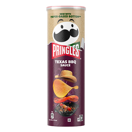 PRINGLES TEXAS BBQ SAUCE Flavor Potato Chips Paper-Based Bottom Tube 165g