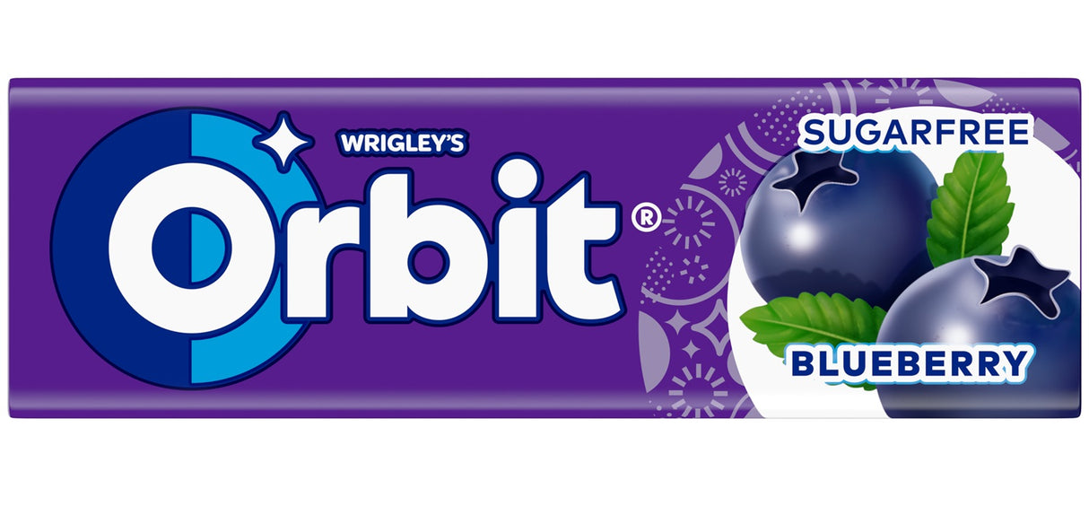 WRIGLEY'S ORBIT BLUEBERRY Flavor Sugarfree Chewing Gum 14g