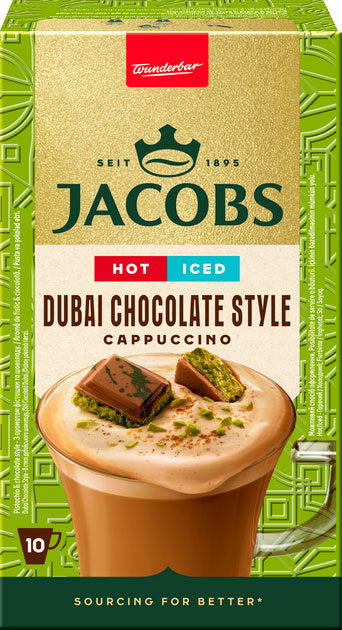 JACOBS DUBAI CHOCOLATE STYLE Instant Coffee Sticks Hot & Cold Drink 120g 4.2oz