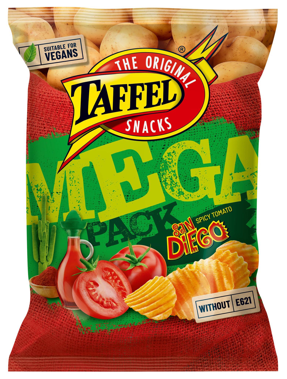 TAFFEL SAN DIEGO Spicy Tomato Flavor Potato Chips Bags Snacks 250g 8.8oz