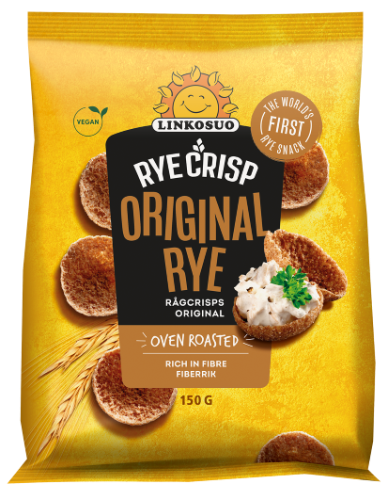 LINKOSUO Original Rye Crisps Baked Bread Snacks 150g