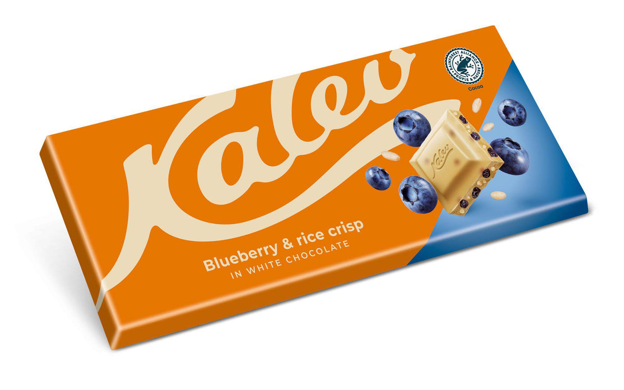 KALEV White Chocolate Bars with Blueberry & Rice Crisps 3 x 190g 6.7oz