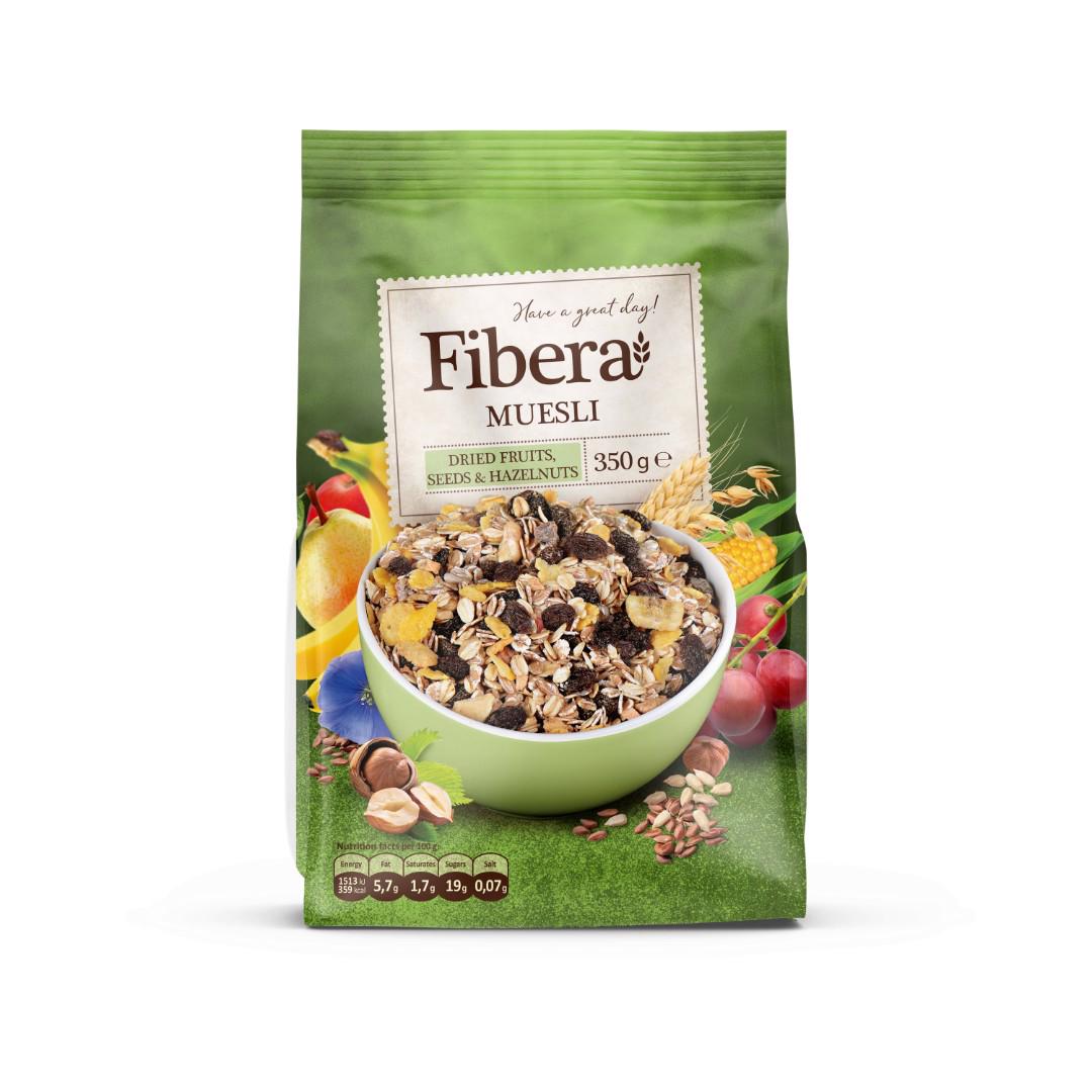 FIBERA MUESLI with Dried Fruits, Seeds & Hazelnut 350g