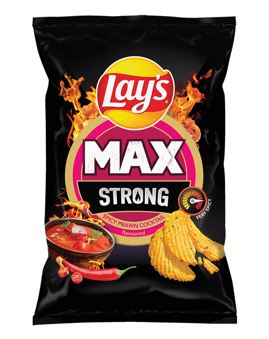 LAYS MAX STRONG SPICY PRAWN COCKTAIL Flavor Potato Chips 120g 4.2oz