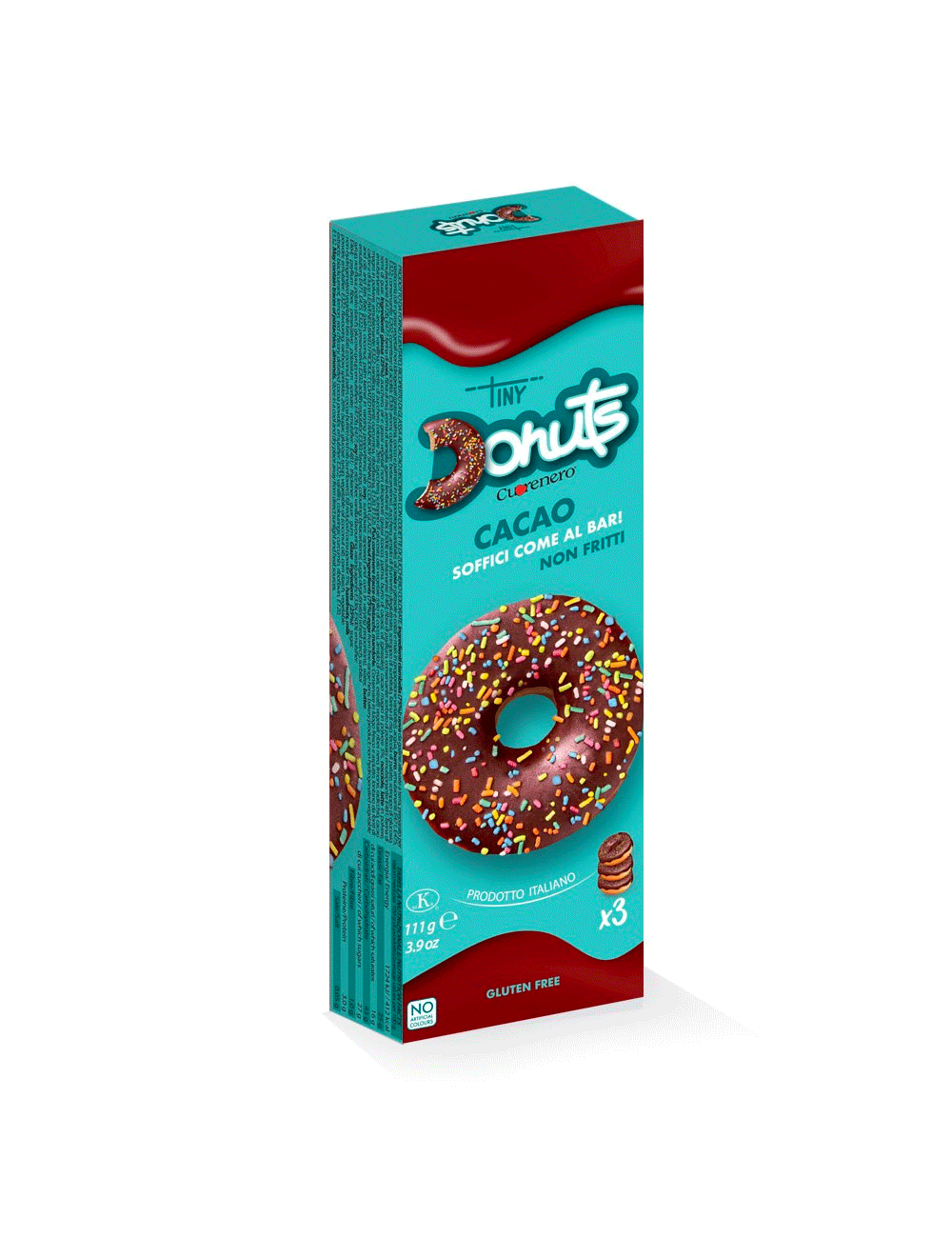 CUORENERO Tiny Donuts Strawberry, Cocoa & Pistachio Flavors 3 x 111g