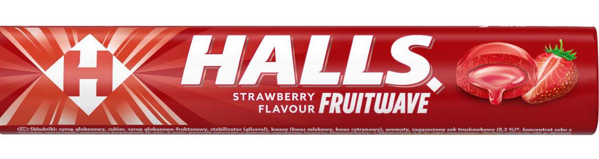 HALLS FRUITWAVE Strawberry Flavor Pastilles 45g