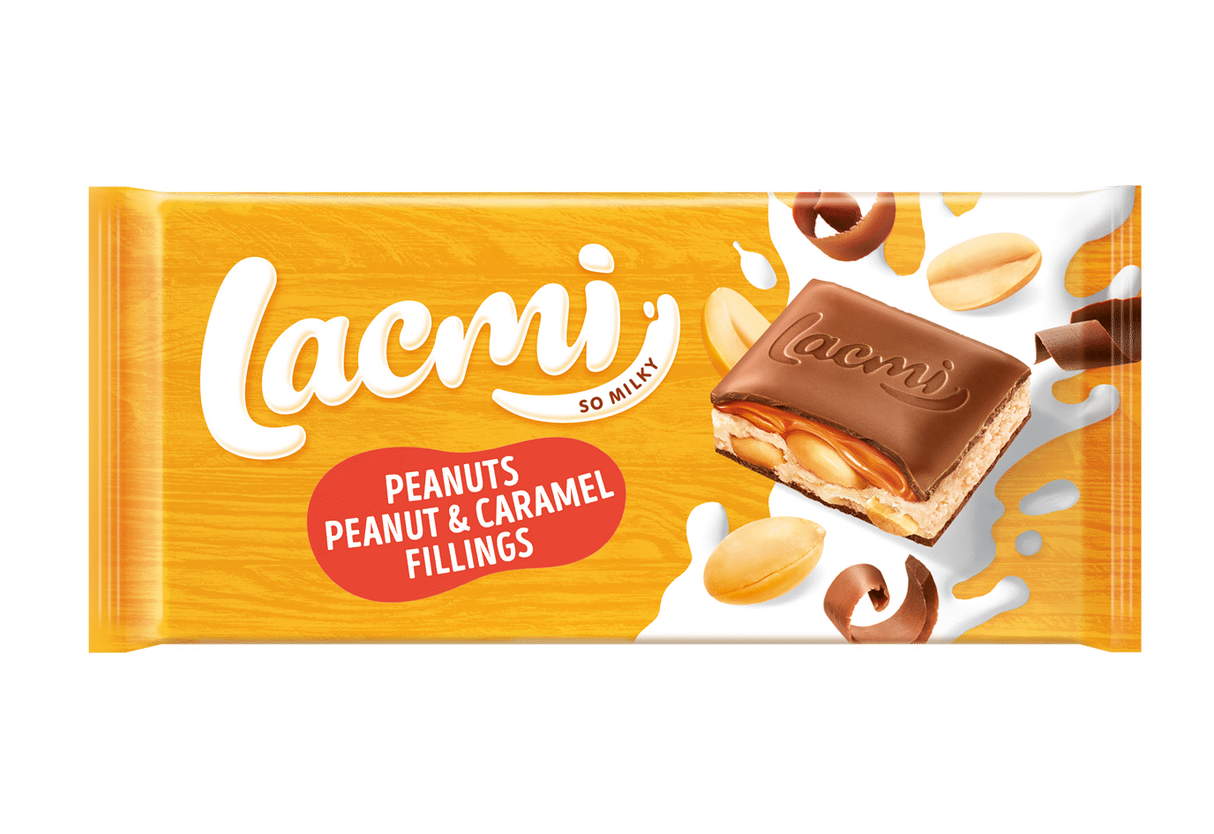 ROSHEN LACMI Milk Chocolate Bar with Peanut & Caramel Filling 87g