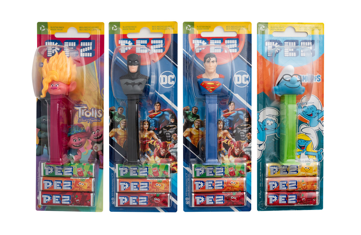 PEZ Dispenser + 3 Fruit Flavor Retro Candy Sticks 25.5g