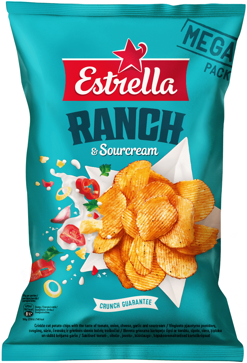 ESTRELLA RANCH & SOURCREAM Flavor Potato Chips 250g