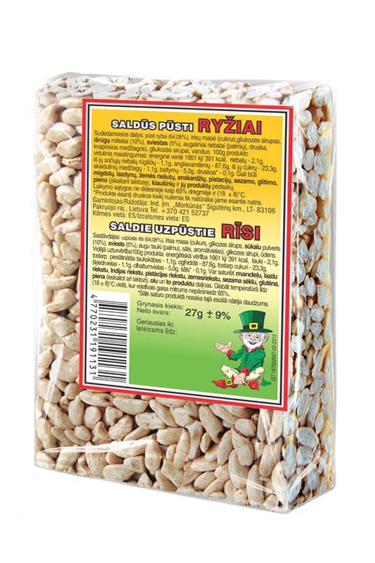 Sweet Puffed Toffee Rice Brick Retro Snacks 27g