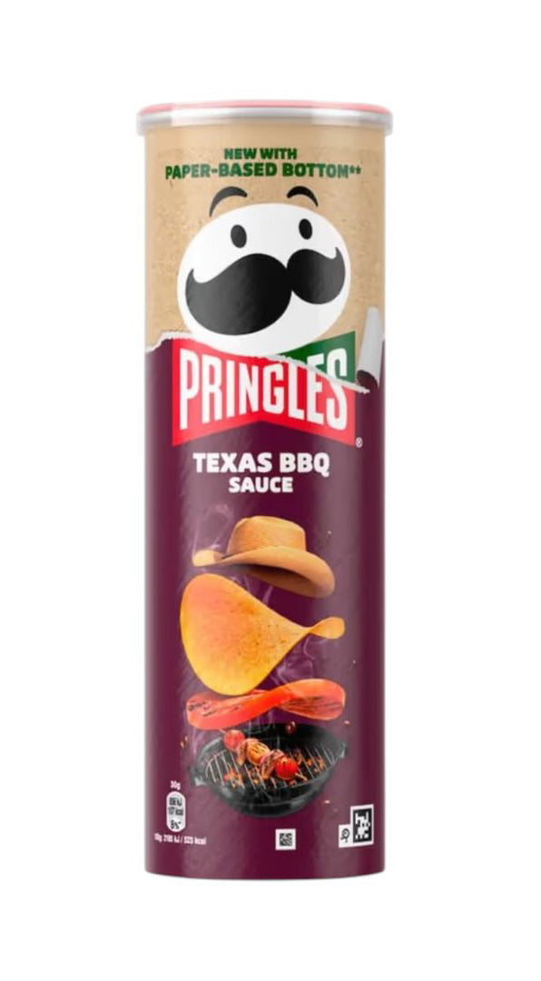 PRINGLES TEXAS BBQ SAUCE Flavor Potato Chips Paper-Based Bottom Tube 165g