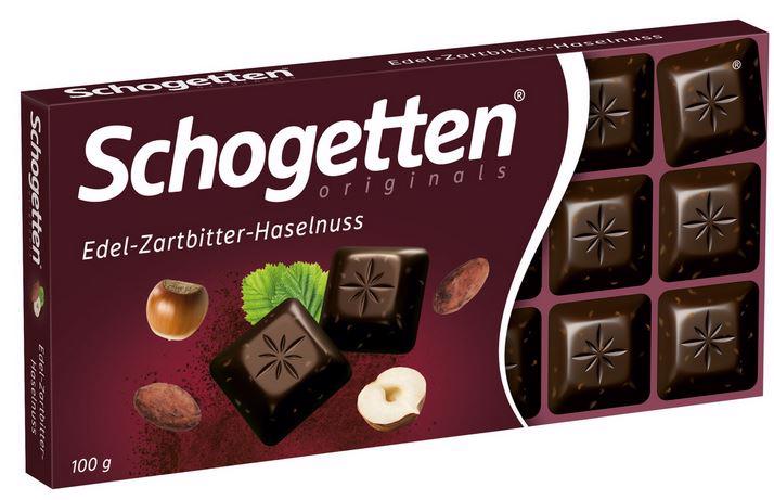 SCHOGETTEN Dark Chocolate Bar With Hazelnuts 100g 3.5oz